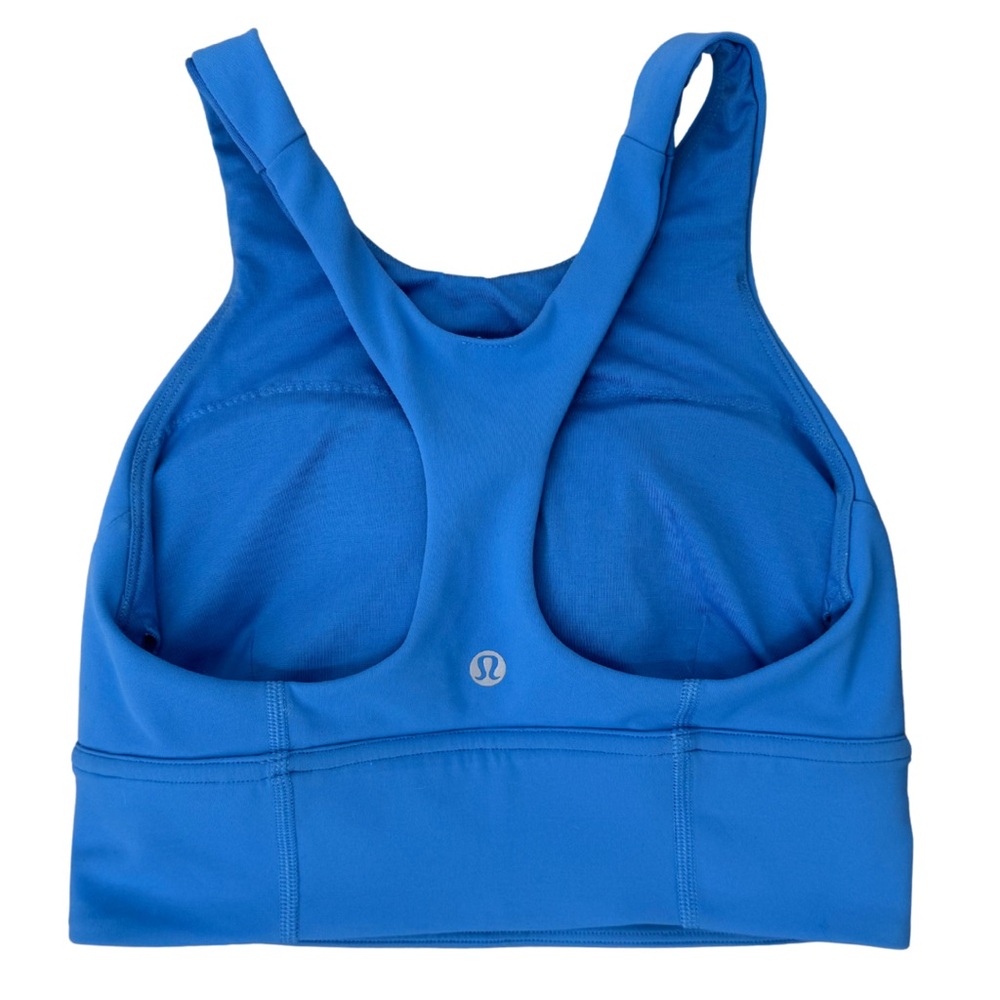 Lululemon Wunder Train Longline Bra‎ Blue Nile 4 Everlux Medium Support C/D Cup - Picture 3 of 4